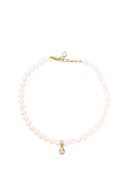 By Alona Heaven Teardrop Necklace, Gold/ Pearl, Gold/  Pearl
