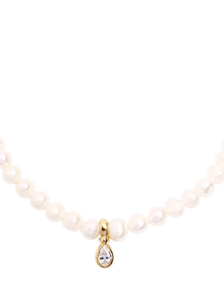 By Alona Heaven Teardrop Necklace, Gold/ Pearl - view 2, Gold/  Pearl