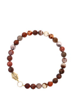 By Alona Joni Beaded Shell Necklace, Gold Jade, Gold Jade