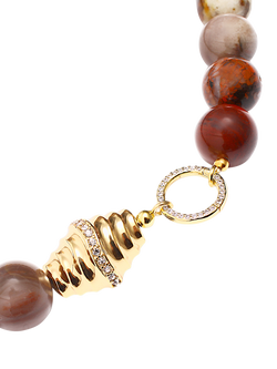 By Alona Joni Beaded Shell Necklace, Gold Jade - view 2, Gold Jade