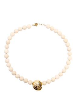 By Alona Sybil Swirl Fossil Pendant Necklace, Gold / Stone, Gold / Stone