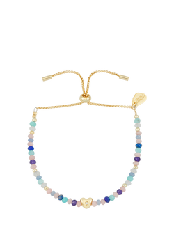 Estella Bartlett Love Heart Amelia Cubic Zirconia Beaded Bracelet, Gold, Gold