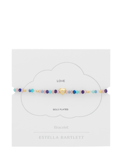 Estella Bartlett Love Heart Amelia Cubic Zirconia Beaded Bracelet, Gold - view 2, Gold