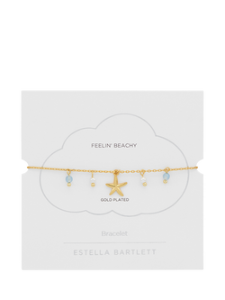 Estella Bartlett Feeling Beachy Starfish Pearl and Agate Charm Bracelet, Gold - view 2, Gold