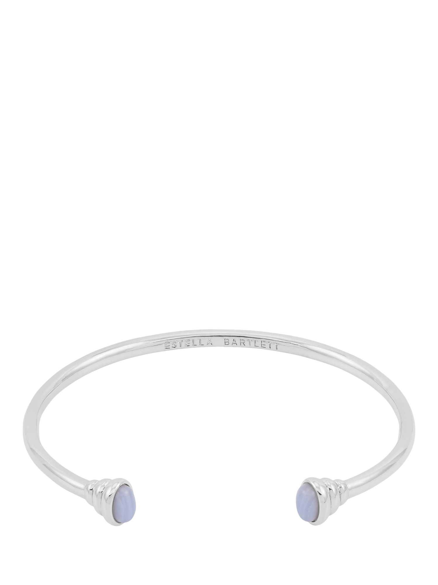 Product image 1 of 3, which shows Estella Bartlett THE EDIT Cabochon Chalcedony Open Bangle, Silver