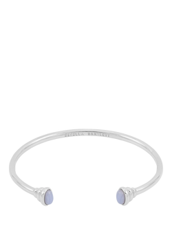 Estella Bartlett THE EDIT Cabochon Chalcedony Open Bangle, Silver, Silver