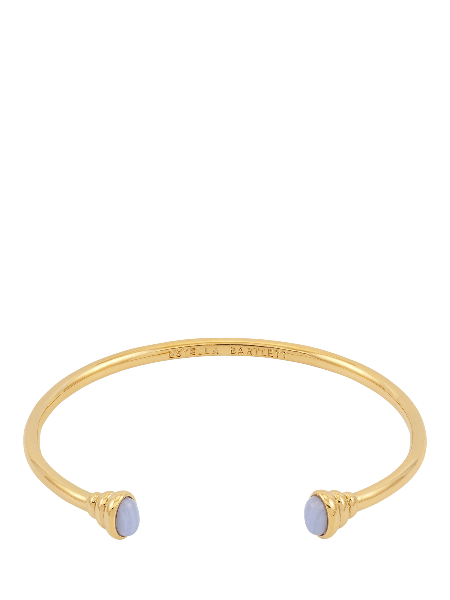 Product image 1 of 3, which shows Estella Bartlett THE EDIT Cabochon Chalcedony Open Bangle, Gold