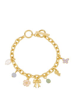 Estella Bartlett THE EDIT T-Bar Chunky Charm Bracelet, Gold, Gold