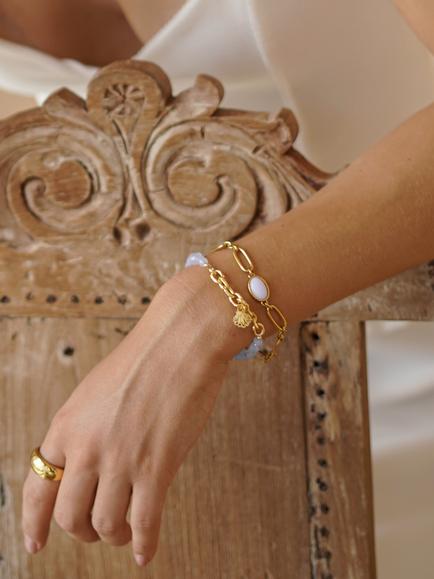 Estella Bartlett The Edit Seashell Charm Bracelet, Gold - view 2, Gold