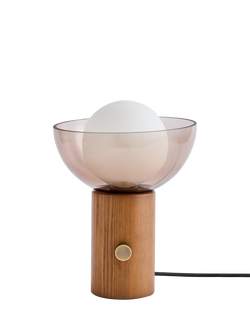 MADE Layla Glass Orb Table Lamp, Walnut - view 2, Walnut