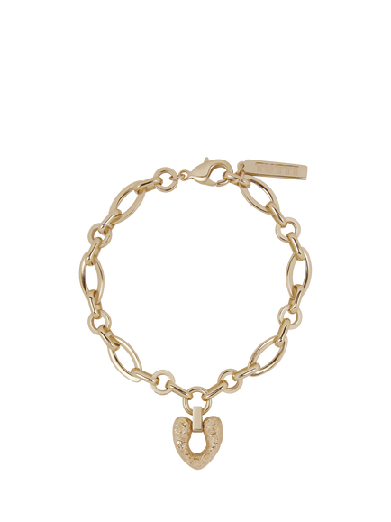 TUTTI Chunky Chain Heart Bracelet, Gold, Gold