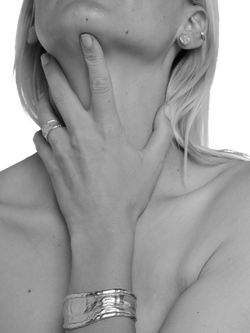 TUTTI Statement Open Cuff Bangle - view 2, Silver