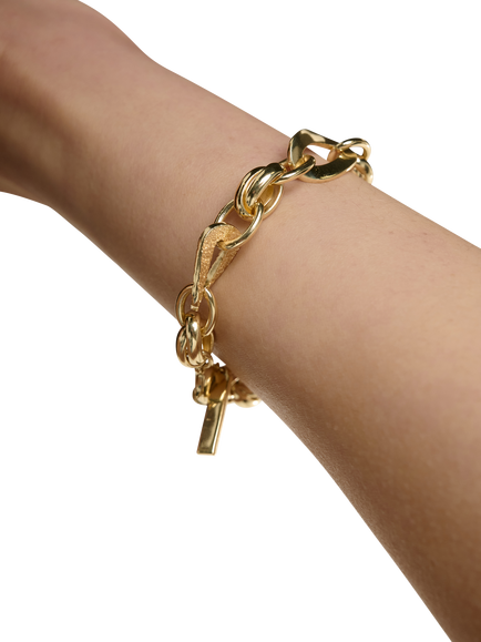 TUTTI Flat Waved Chain, Gold - view 2, Gold