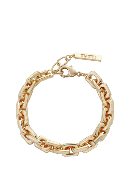 TUTTI Square Link Chain Bracelet, Gold, Gold