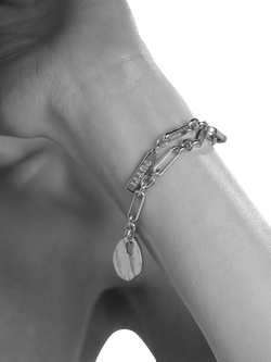 TUTTI Disc Pendant Chain Bracelet, Silver - view 2, Silver
