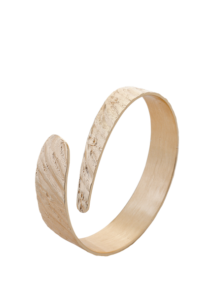 TUTTI Textured Wrap Bangle, Gold, Gold