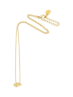 Estella Bartlett Love Double Heart and Cubic Zirconia Necklace, Gold - view 2, Gold