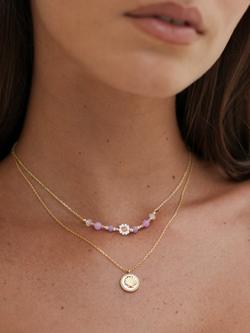 Estella Bartlett Seashell Kisses Mother of Pearl Seashell Pendant Necklace, Gold - view 2, Gold