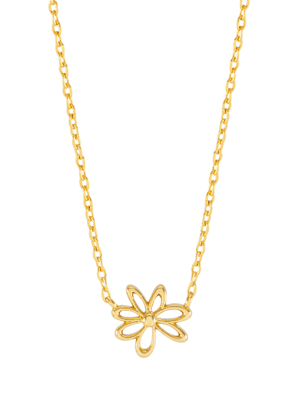 Estella Bartlett Wildflower Mini Doodle Flower Necklace, Gold, Gold