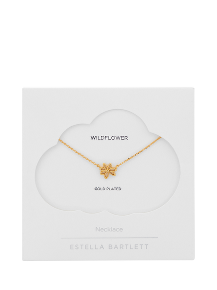 Estella Bartlett Wildflower Mini Doodle Flower Necklace, Gold - view 2, Gold