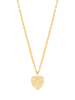 Estella Bartlett Rooting For You Monstera Leaf Pendant Necklace, Gold, Gold