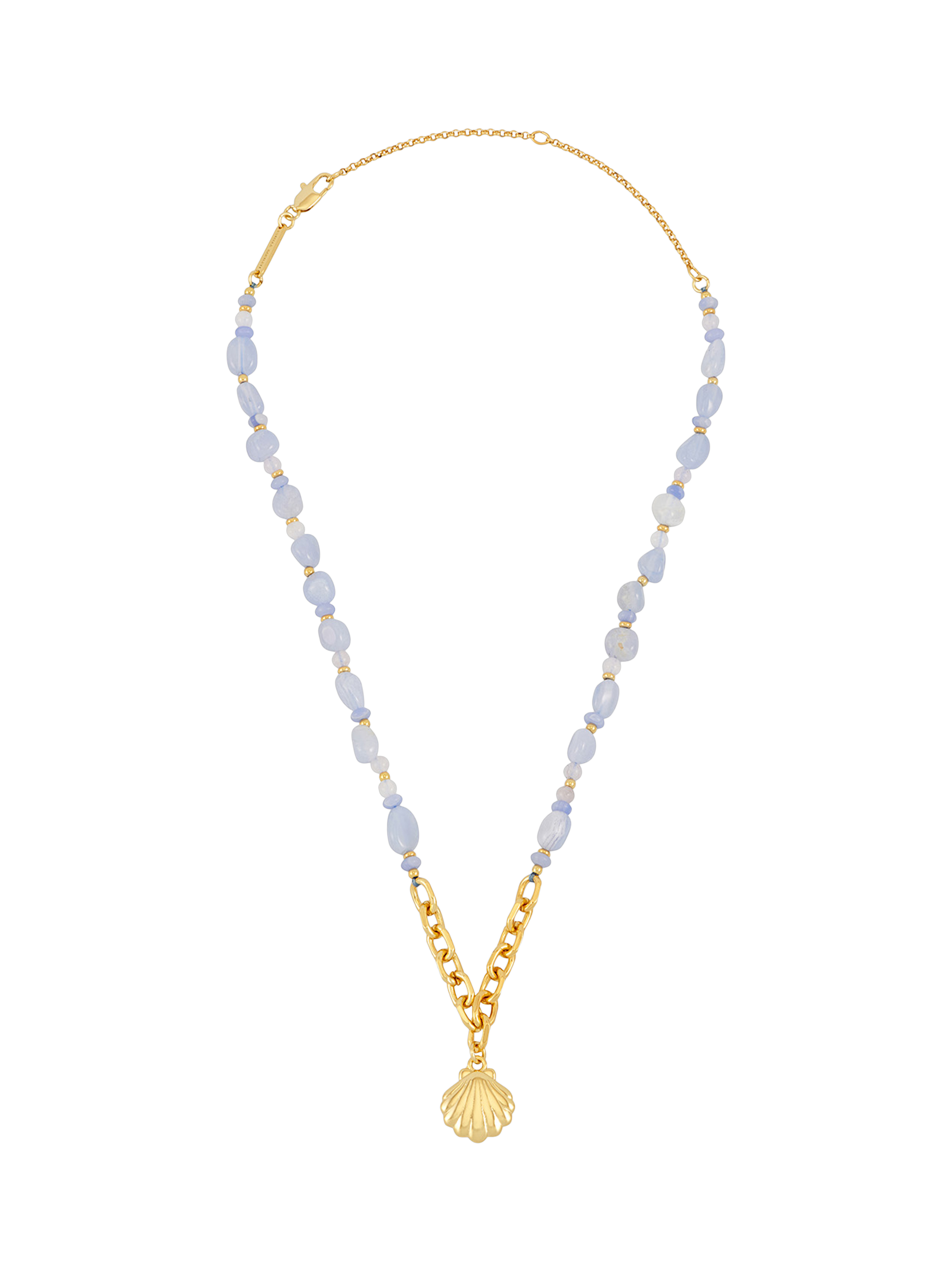Product image 2 of 4, which shows Estella Bartlett THE EDIT Gemstone Seashell Pendant Necklace, Gold