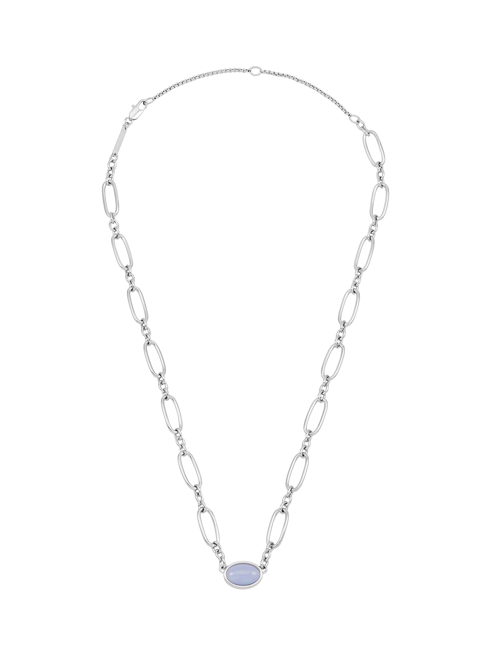 Product image 1 of 4, which shows Estella Bartlett The Edit Oval Chain Link Necklace, Silver