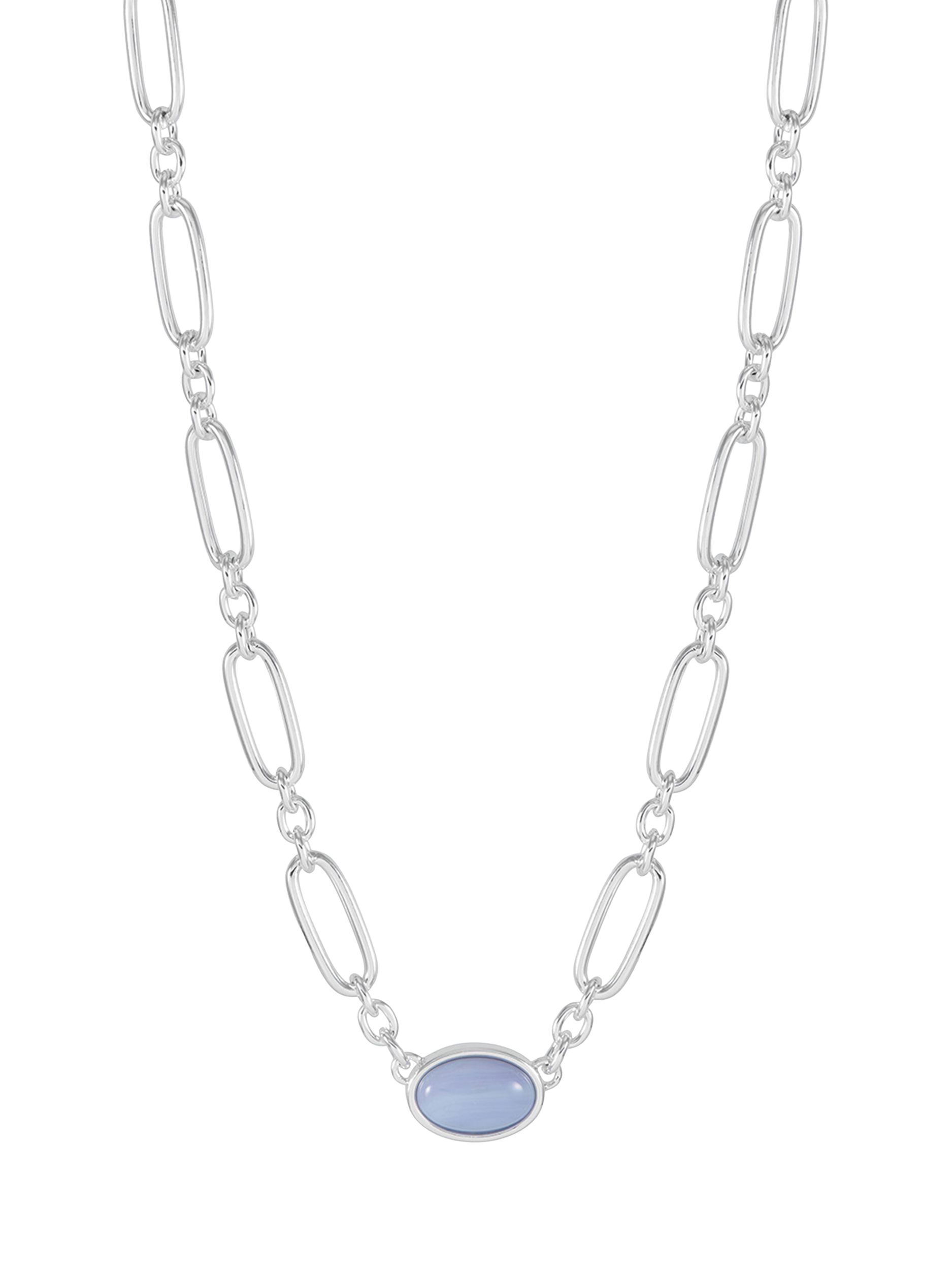 Product image 3 of 4, which shows Estella Bartlett The Edit Oval Chain Link Necklace, Silver