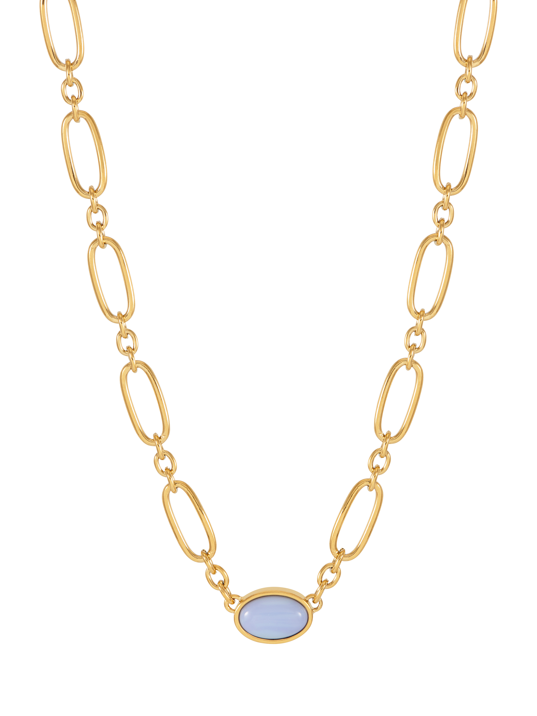 Product image 2 of 4, which shows Estella Bartlett The Edit Oval Chain Link Necklace, Gold
