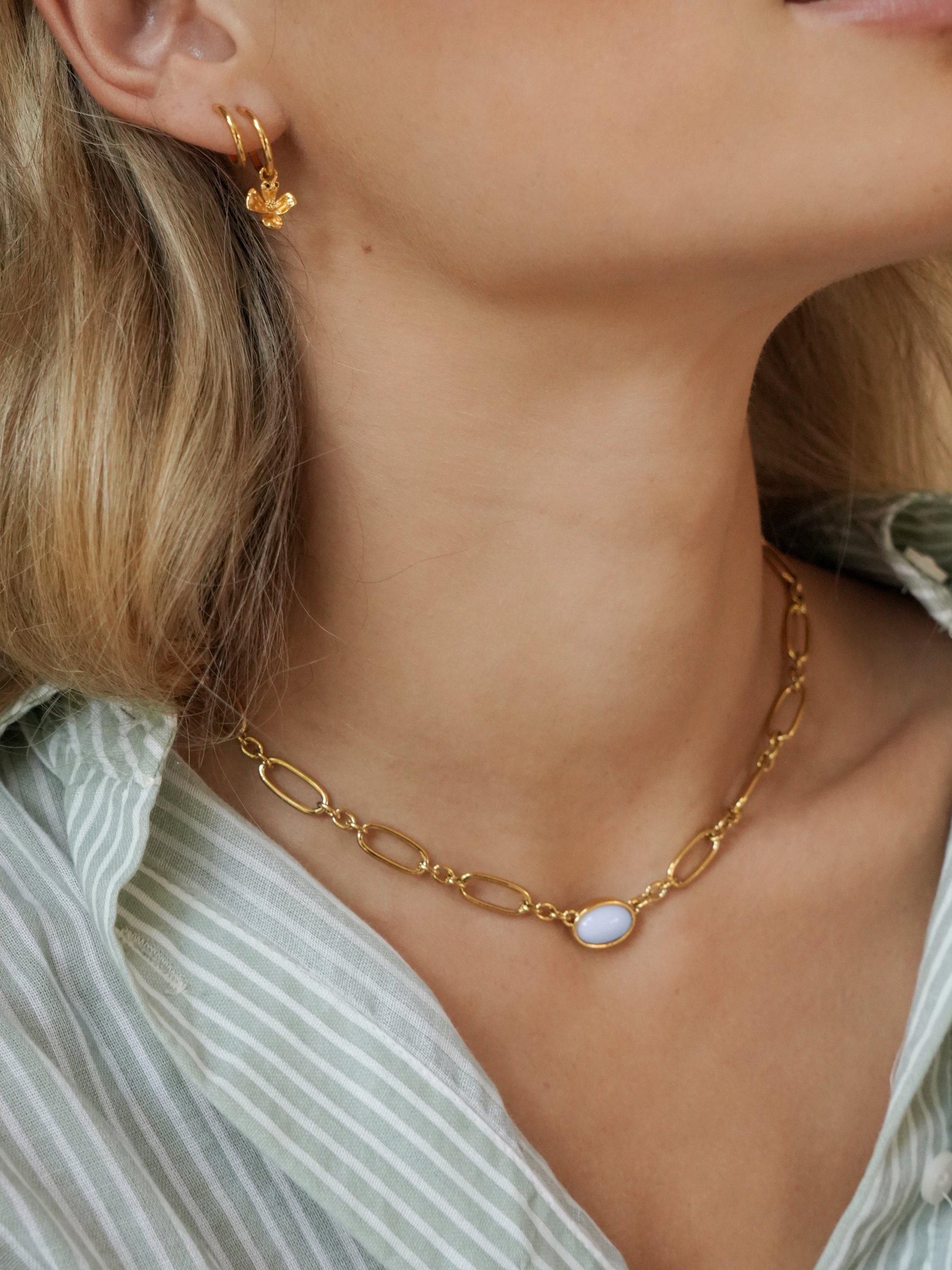 Product image 3 of 4, which shows Estella Bartlett The Edit Oval Chain Link Necklace, Gold