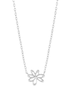 Estella Bartlett Wildflower Pendant Necklace, Silver, Silver
