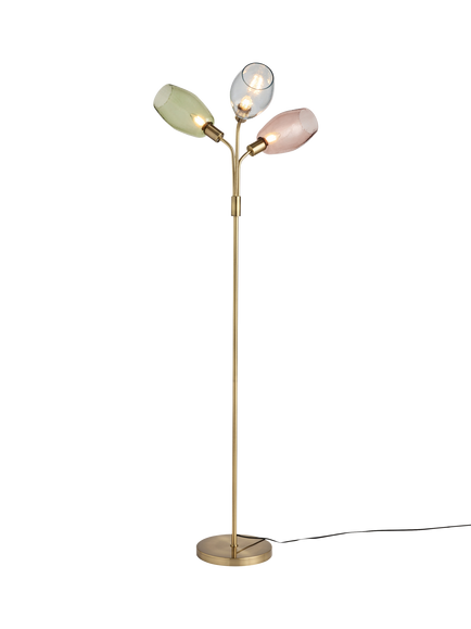 MADE Isla 3 Arm Glass Shade Floor Lamp, Multi, Multi
