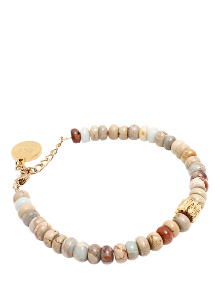 By Alona Dunaway Beaded Bracelet, Gold / Jasper - view 2, Gold / Jasper