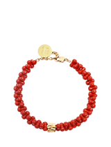 By Alona Jerry Beaded Shell Bracelet, Gold Red