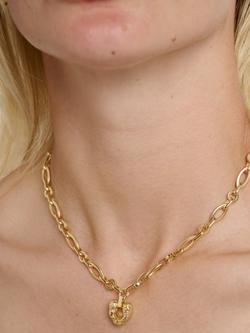 TUTTI Chunky Chain Heart Pendant Necklace, Gold - view 2, Gold