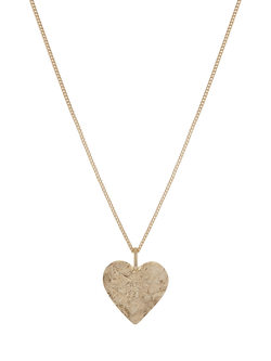 TUTTI Textured Heart Pendant Necklace, Gold, Gold