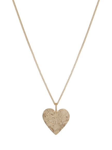 TUTTI Textured Heart Pendant Necklace, Gold, Gold