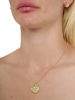TUTTI Textured Disc Pendant Necklace - view 2, Gold