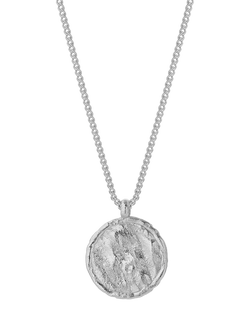 TUTTI Textured Disc Pendant Necklace, Silver