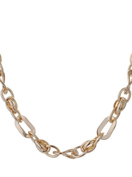 TUTTI Flat Waved Chain Necklace, Gold, Gold