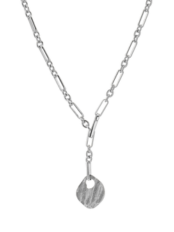 TUTTI Disc Pendant Chain Necklace, Silver, Silver