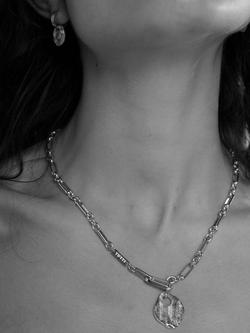 TUTTI Disc Pendant Chain Necklace, Silver - view 2, Silver