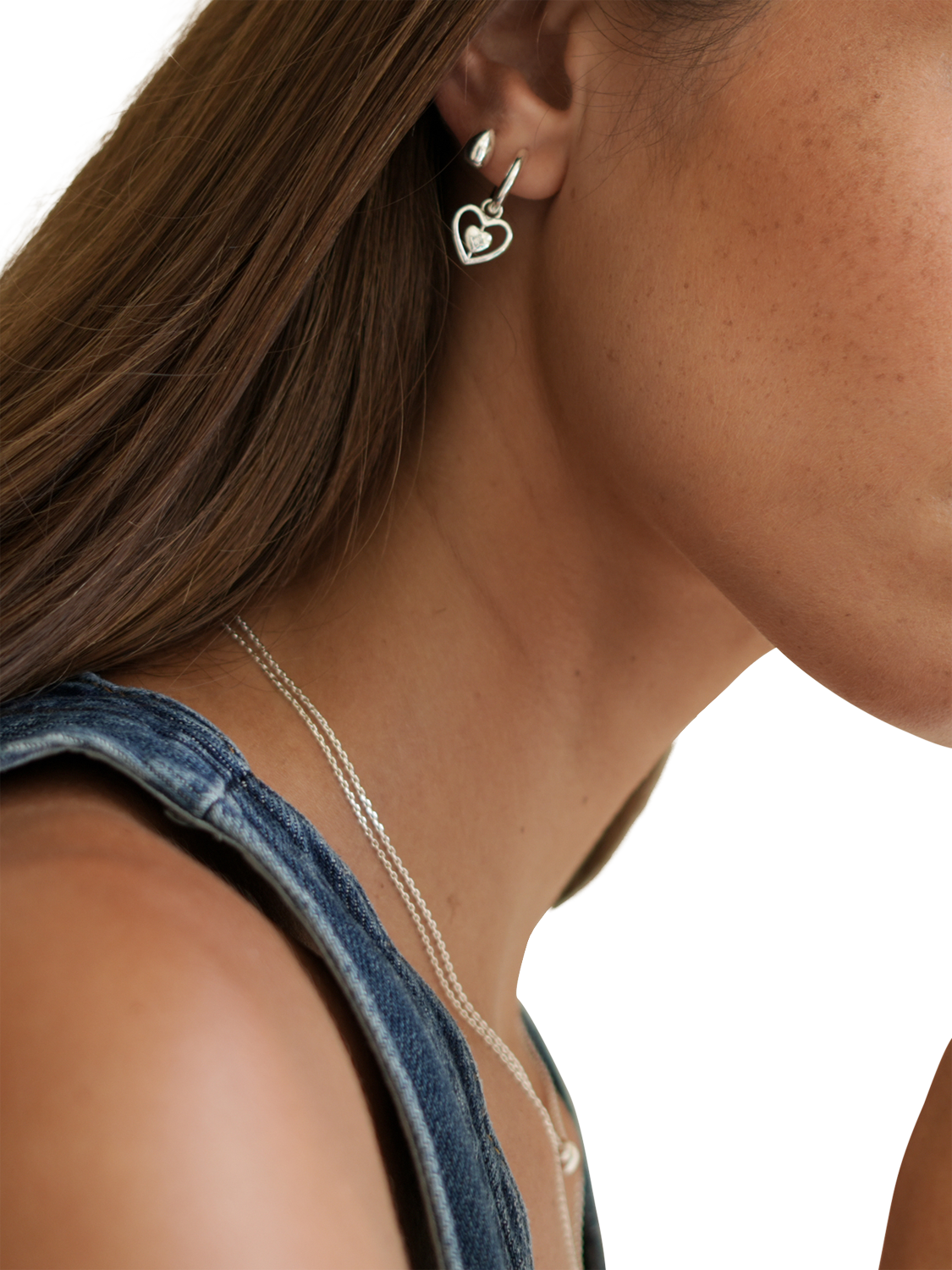 Product image 2 of 3, which shows Estella Bartlett Mini Teardrop Stud Earrings, Silver