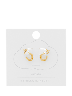 Estella Bartlett Heart Cubic Zirconia Double Illusion Demi Hoop Earrings, Gold - view 2, Gold