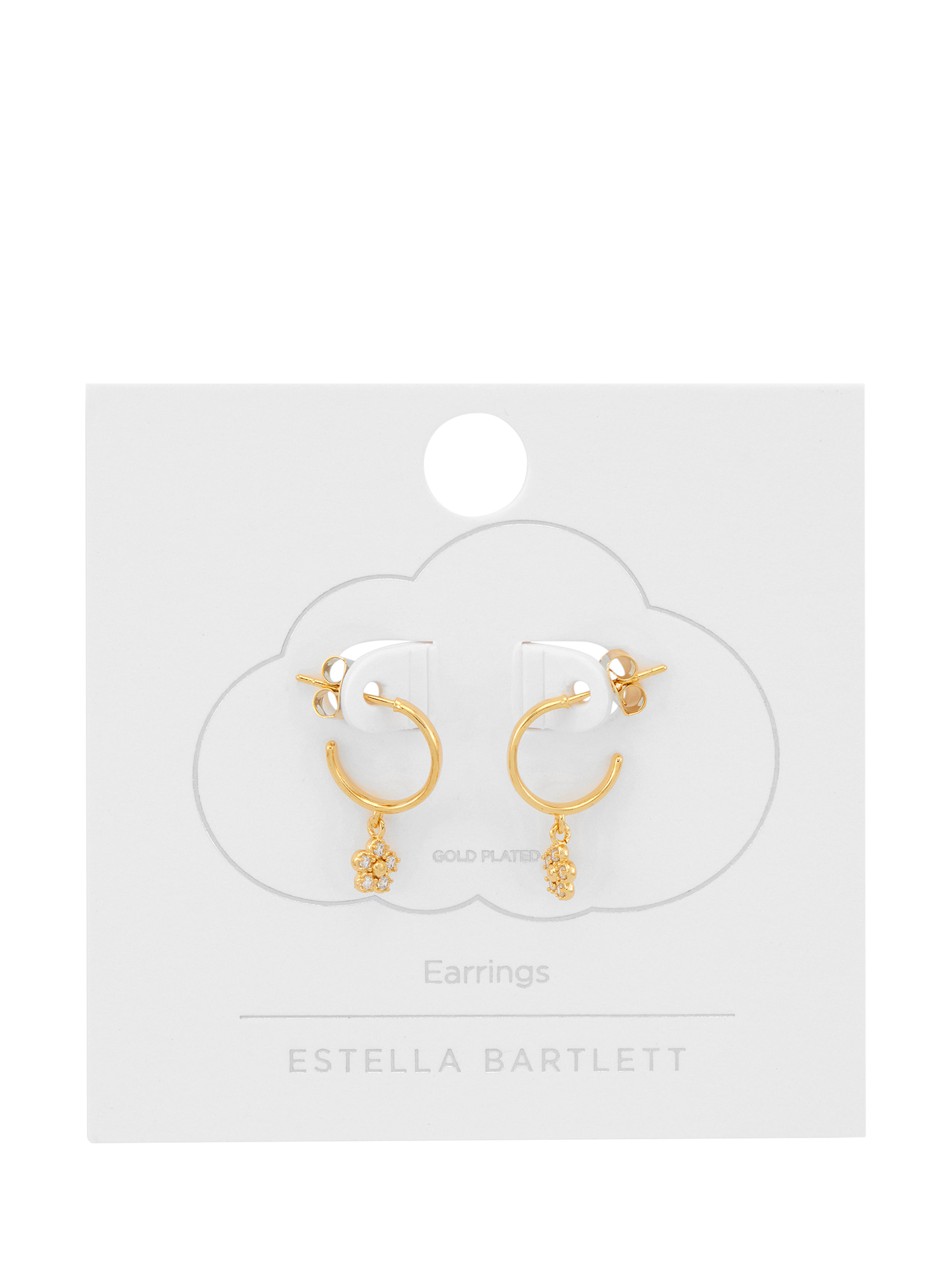 Product image 2 of 3, which shows Estella Bartlett Heart Hoop Earrings, Gold