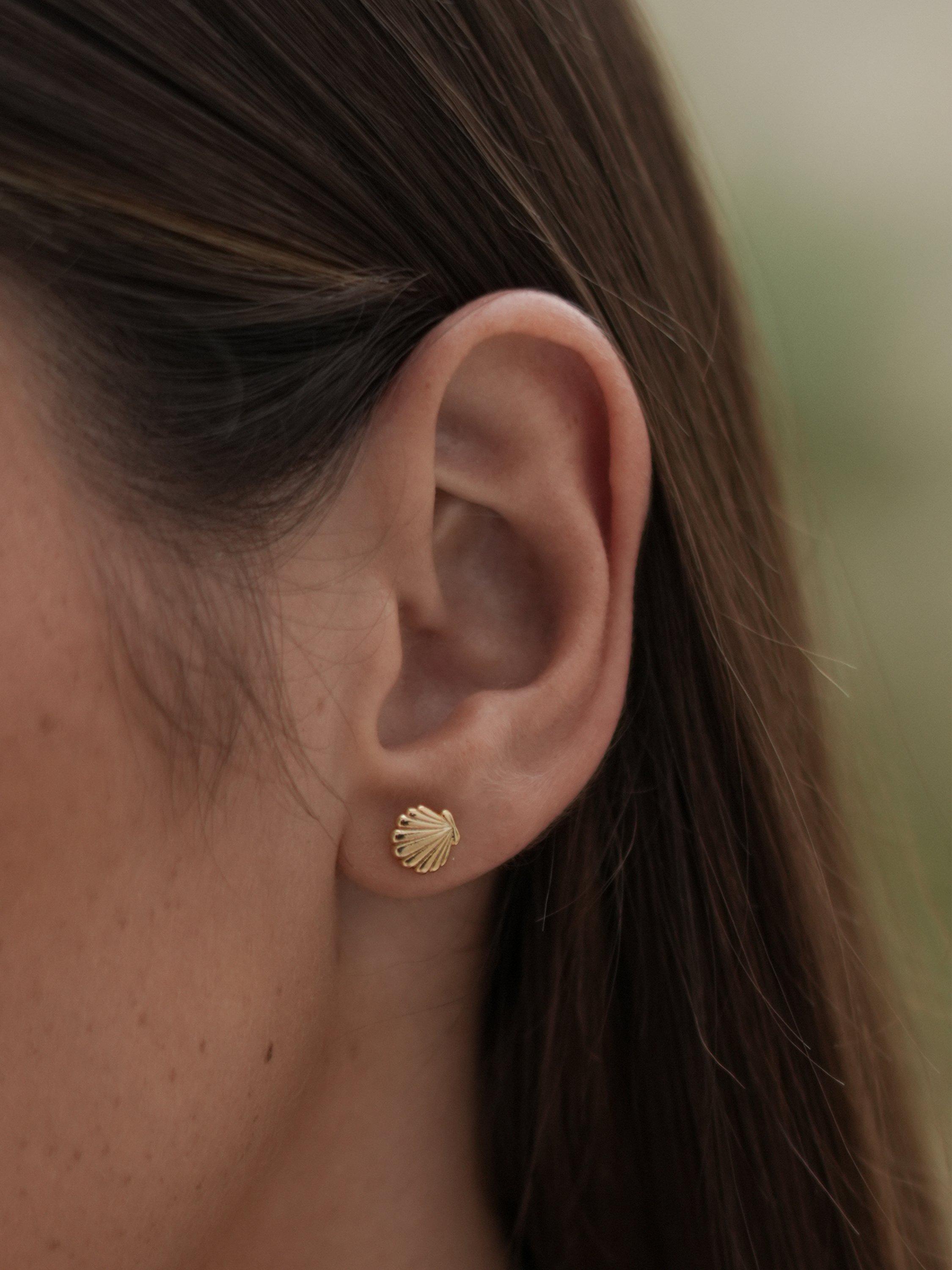 Product image 3 of 3, which shows Estella Bartlett Heart Hoop Earrings, Gold