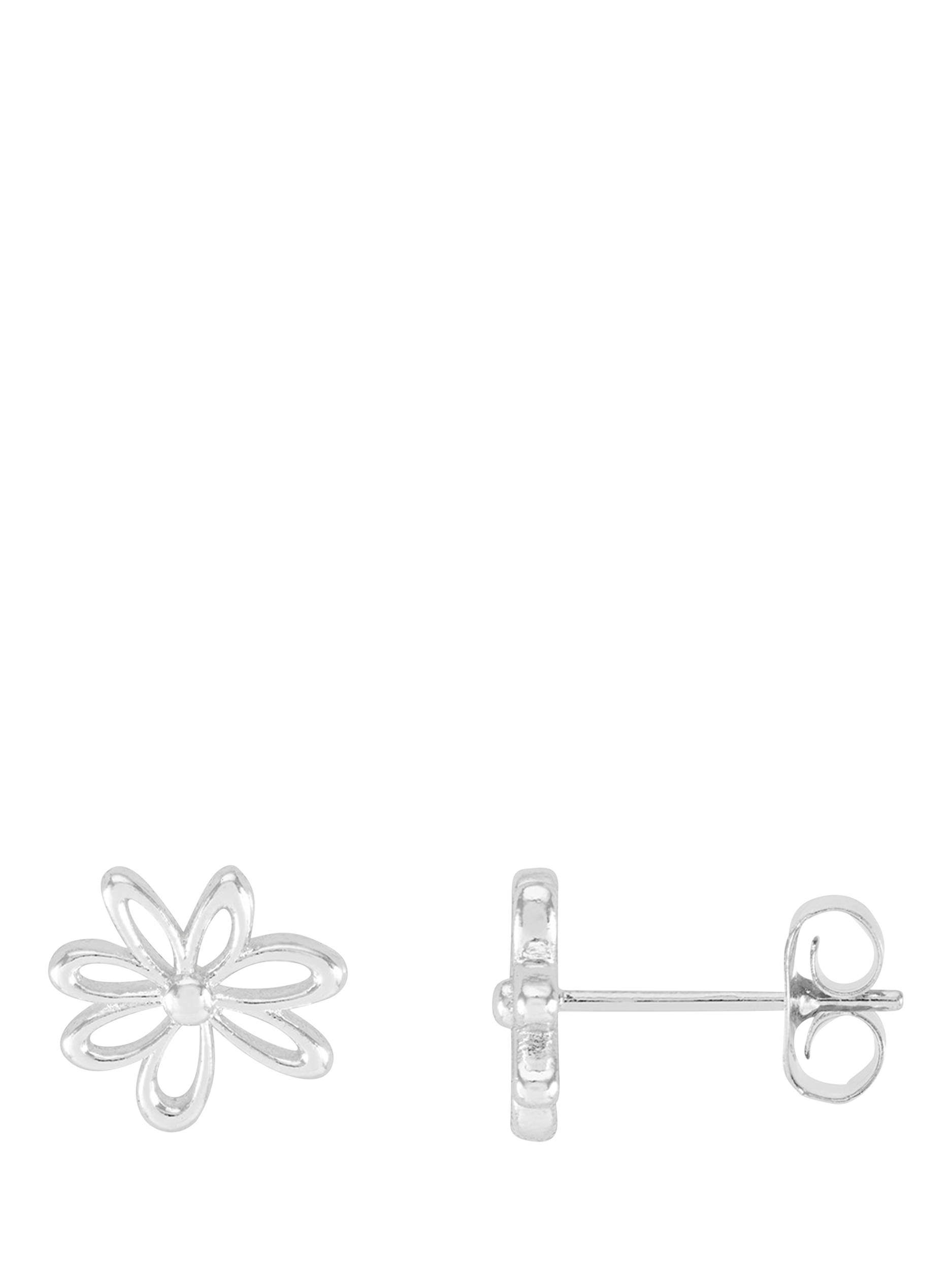 Product image 1 of 3, which shows Estella Bartlett Mini Doodle Flower Studs, Silver