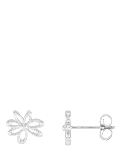 Estella Bartlett Mini Doodle Flower Studs, Silver, Silver