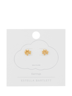 Estella Bartlett Mini Doodle Flower Studs, Gold - view 2, Gold