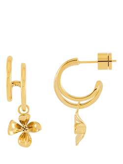 Estella Bartlett THE EDIT Waterproof Flower Illusion Hoop Earring, Gold, Gold